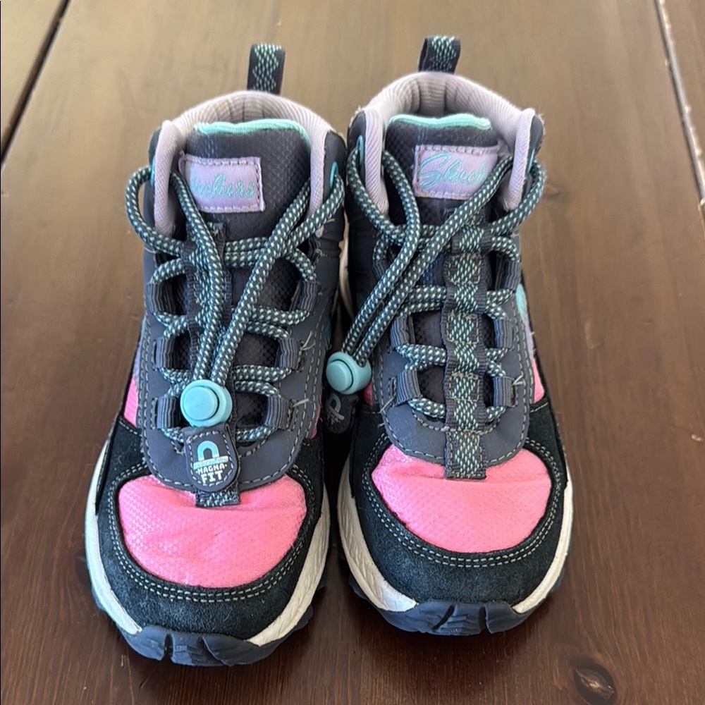 Skechers Pink and Gray Sneakers with Mesh and Flexible Soles